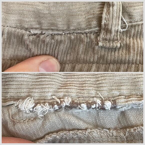 Vintage Tan Corduroy Pants, 1970s Straight Leg High Waisted Jeans Mens Sz 33 (M) - Picture 9 of 11